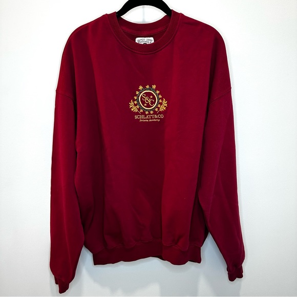 Schlatt and Company Tops - NWOT Jschlatt Schlatt & Co Merch Maroon Crew Sweatshirt Twitch Minecraft Youtube